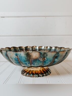 Vintage Silver Plate Pedestal Bowl/Dish Compote Footed Bowl